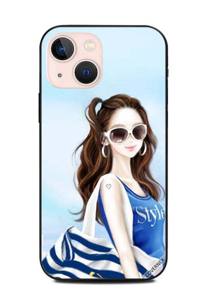 Covernex غطاء حماية لهاتف Apple iPhone 13 Mini بتصميم قميص أزرق