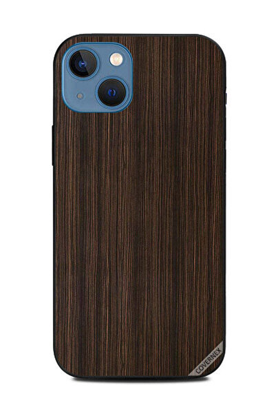 Covernex غطاء حماية لهاتف أبل آيفون 13 بنمط خطوط عمودية خشبية