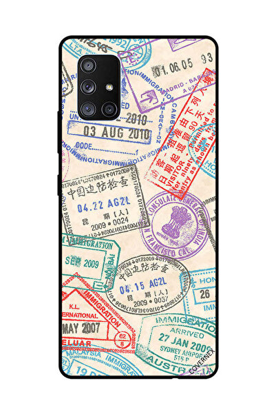 Covernex Protective Case Cover For Samsung Galaxy A71 Travel Stamps