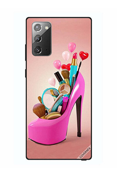 Covernex غطاء حماية لهاتف سامسونج جالكسي نوت 20 حذاء وردي مع أدوات مكياج