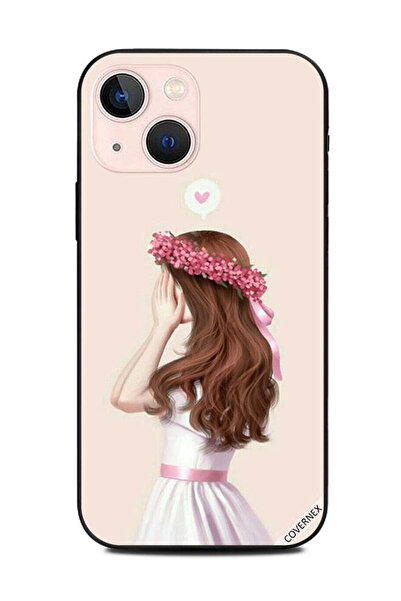 Covernex غطاء حماية لهاتف Apple iPhone 13 Mini فتاة جميلة تخفي وجهها