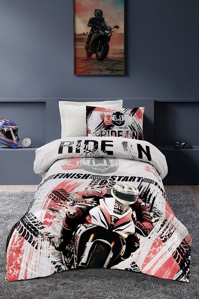 Altınbaşak Σετ παπλωματοθήκης 100% βαμβακερό Ranforce Corsa Marble
