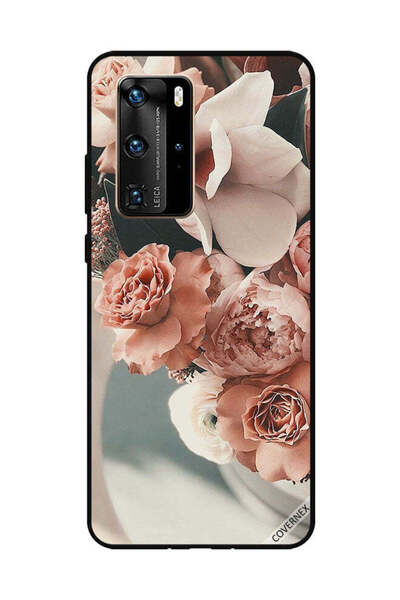 Covernex غطاء حماية لهاتف هواوي بي 40 برو - باقة زهور الخوخ