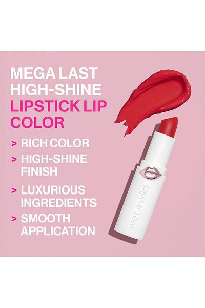 WET N WİLD Mega Last High-Shine Lip Color, Fire-Fighting, Multi, 0.11 Ounce (Pack Of 1)