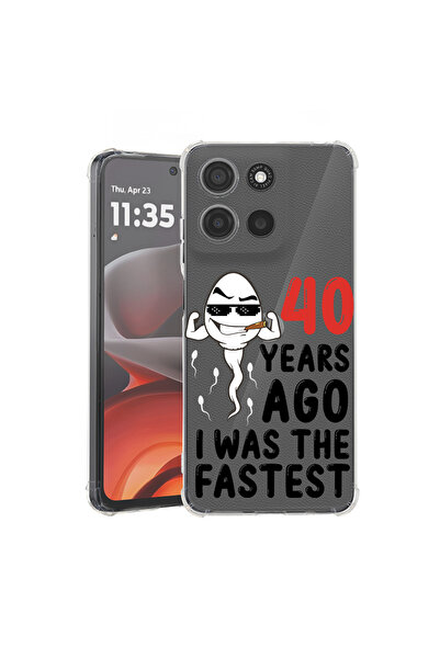 bestcase Husă antișoc pentru Motorola Moto G56 cu design de acum 40 de ani, 2...