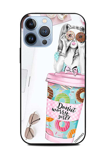 Covernex Protective Case Cover For Apple iPhone 13 Pro Max Donut Worry Girl Pink