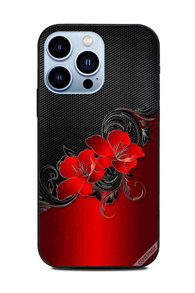 Covernex غطاء حماية لهاتف Apple iPhone 13 Pro بنقشة زهور حمراء