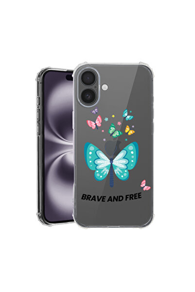 bestcase ® Αντικραδασμική θήκη για Apple iPhone 16, Πεταλούδες, 1828630 AS 1847