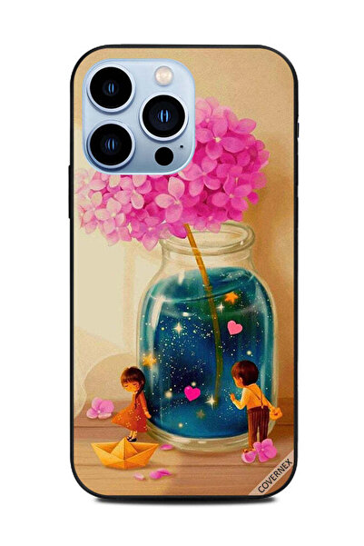 Covernex غطاء حماية لهاتف Apple iPhone 13 Pro، رسم توضيحي لولد وفتاة وقارب