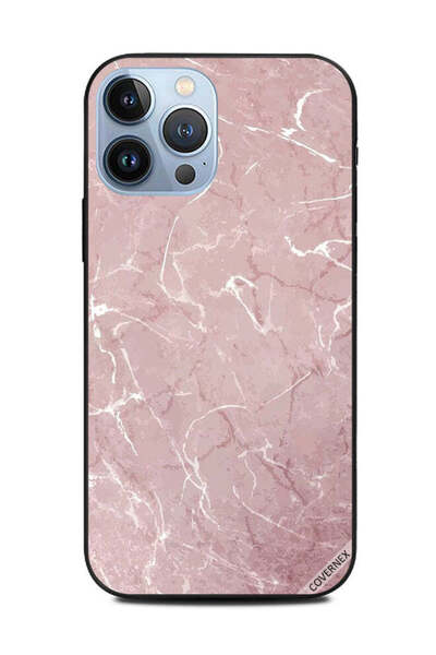 Covernex غطاء حماية لهاتف Apple iPhone 13 Pro Max بنمط رخامي وردي بني