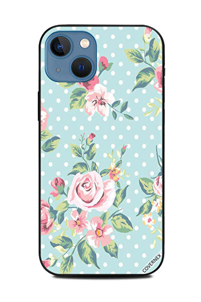 Covernex Protective Case Cover For Apple iPhone 13 Flowers Over Light Green P...