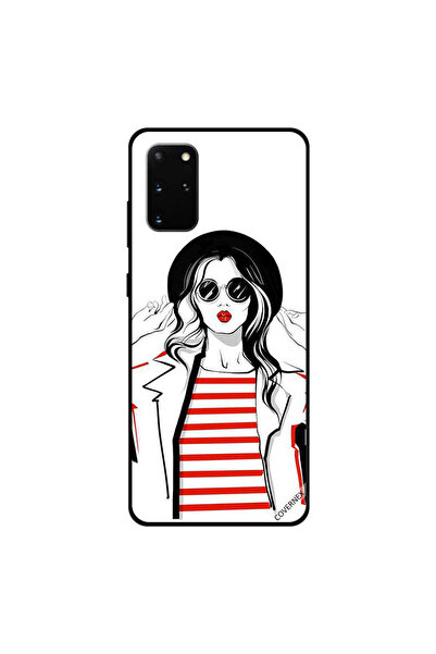 Covernex غطاء حماية لهاتف سامسونج جالكسي S20 بلس بخطوط حمراء وقميص لفتاة أنيقة