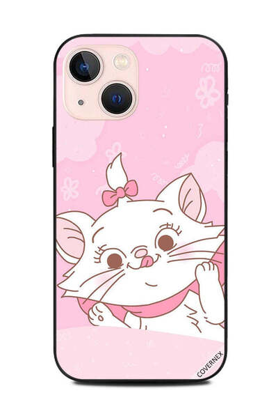 Covernex غطاء حماية لهاتف Apple iPhone 13 Mini مشبك شعر وردي على شكل قطة