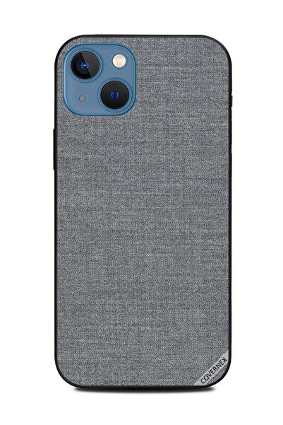 Covernex غطاء حماية لجهاز Apple iPhone 13 بنمط قماش رمادي