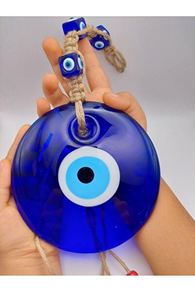 312 KONSEPT Mărgele de sticlă cu ochi rău de 13 cm, cu frânghie de sticlă, am...