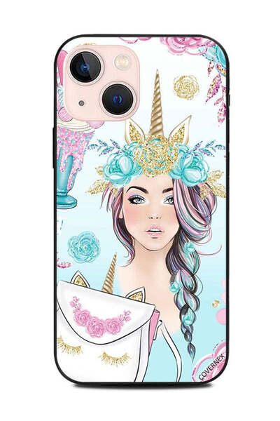 Covernex غطاء حماية لهاتف Apple iPhone 13 Mini فتاة يونيكورن وآيس كريم