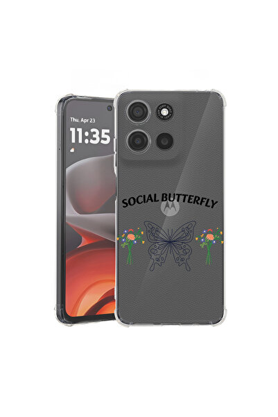 bestcase Husă antișoc pentru Motorola Moto G86 cu design Social Butterfly, 20...