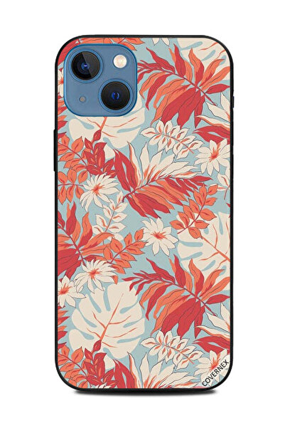 Covernex غطاء حماية لهاتف أبل آيفون 13 - ريش برتقالي داكن وأبيض