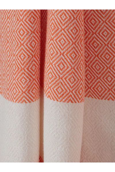 VAROL Diamond Local Peshtemal – 100X180 cm |   100% Cotton - Orange