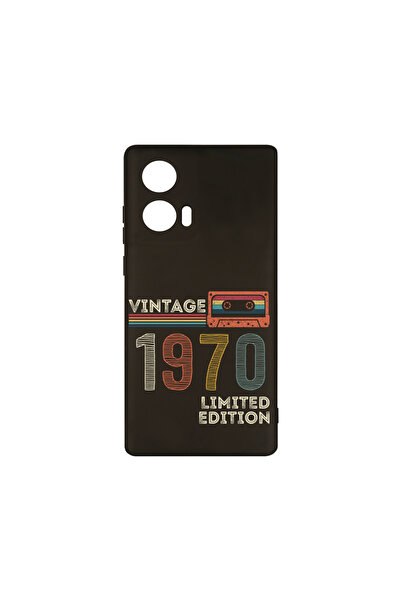 bestcase ® Husa Slim Silicon pentru Motorola Edge 50 Fusion, 1970 - Vintage T...