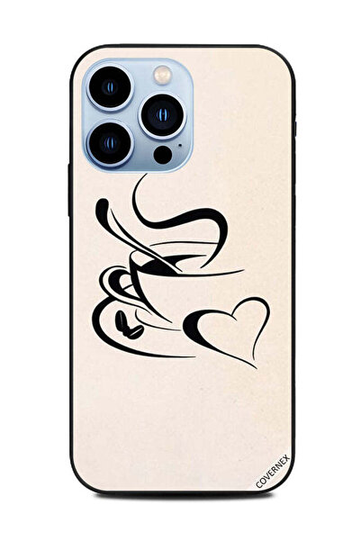 Covernex غطاء حماية لهاتف Apple iPhone 13 Pro بتصميم فنجان شاي وفن القلب