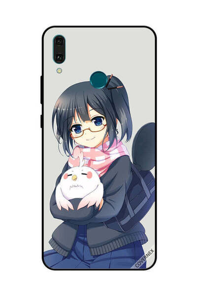 Covernex غطاء حماية لهاتف هواوي Y9 2019 فتاة تحمل حيوانًا أليفًا