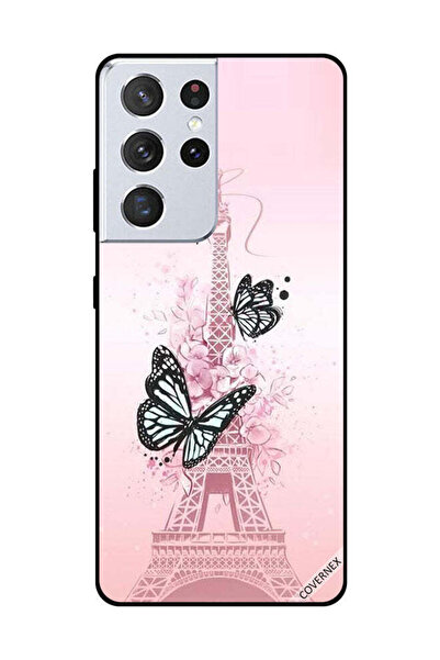 Covernex غطاء حماية لهاتف سامسونج جالاكسي S21 ألترا برسومات فراشات سوداء على ...