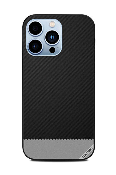 Covernex غطاء حماية لهاتف Apple iPhone 13 Pro بنمط خطوط سوداء ورمادية