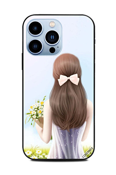 Covernex غطاء حماية لهاتف Apple iPhone 13 Pro فتاة جميلة تحمل الزهور