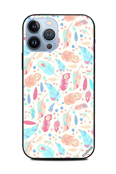 Covernex غطاء حماية لهاتف أبل آيفون 13 برو ماكس - طبعة ريش متعددة الألوان