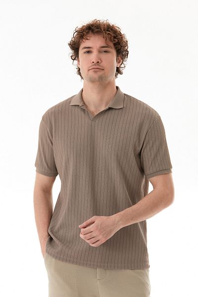 Fulla Moda Μπλούζα Jacquard με Πόλο Γιακά