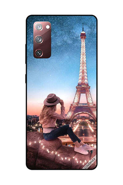 Covernex غطاء حماية لهاتف سامسونج جالاكسي S20 FE، فتاة قبعة بنية وبرج إيفيل