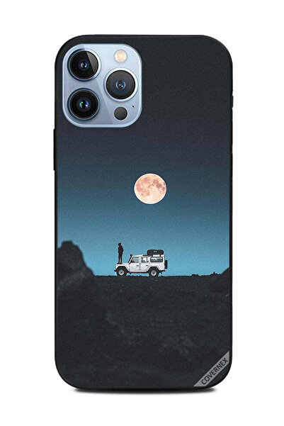Covernex غطاء حماية لهاتف Apple iPhone 13 Pro Max - صورة القمر والرجل يقفان ع...
