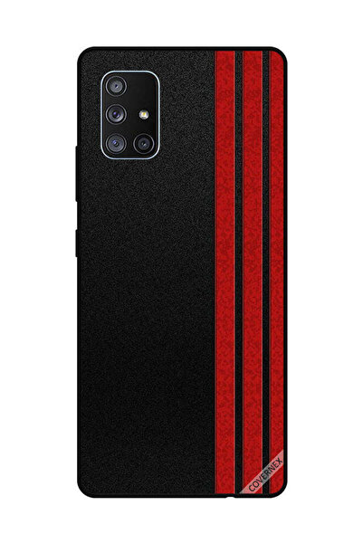 Covernex غطاء حماية لهاتف سامسونج جالاكسي A71 بثلاثة خطوط عمودية حمراء