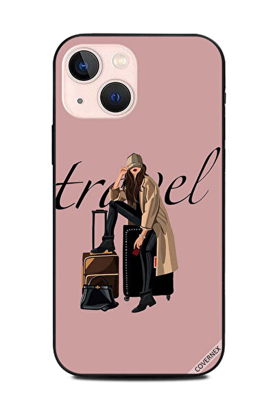 Covernex غطاء حماية لهاتف Apple iPhone 13 Mini - فتاة محبة للسفر