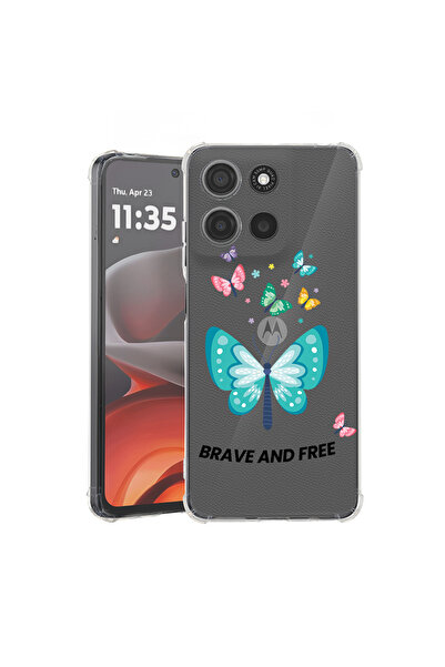 bestcase Carcasă antișoc pentru Motorola Moto G86 cu design fluturi, 2052061 ...