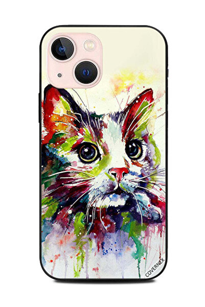 Covernex غطاء حماية لهاتف Apple iPhone 13 Mini بطبعة قطة فنية