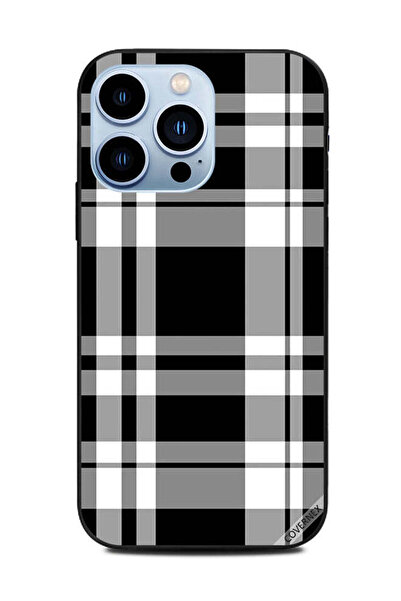 Covernex غطاء حماية لهاتف Apple iPhone 13 Pro بنمط شرائط باللونين الأبيض والأسود