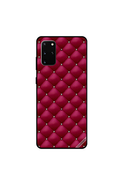 Covernex غطاء حماية لهاتف سامسونج جالكسي S20 بلس مطبوع عليه نقشة على قماش وردي أحمر