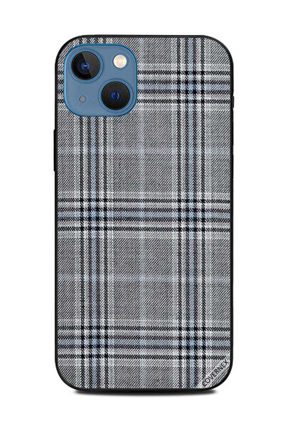 Covernex غطاء حماية لهاتف Apple iPhone 13 بنمط خطوط على قماش رمادي