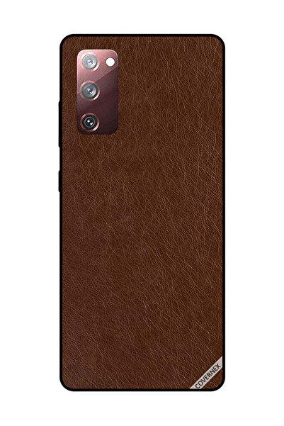 Covernex غطاء حماية لهاتف سامسونج جالاكسي S20 FE بنقشة جلد بني داكن