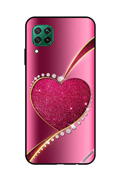 Covernex غطاء حماية لهاتف هواوي نوفا 7i / P40 لايت - قلب وردي لامع من الألماس