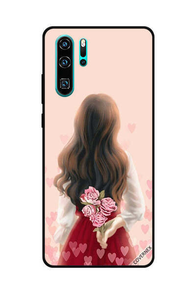Covernex غطاء حماية لهاتف هواوي بي 30 برو - فتاة تخفي الزهور