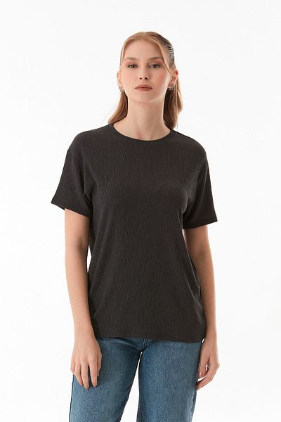 Fulla Moda Basic Wrapped Fabric T-Shirt