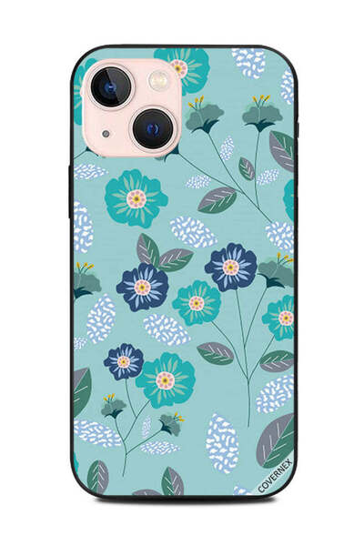 Covernex غطاء حماية لهاتف أبل آيفون 13 ميني - زهور زرقاء