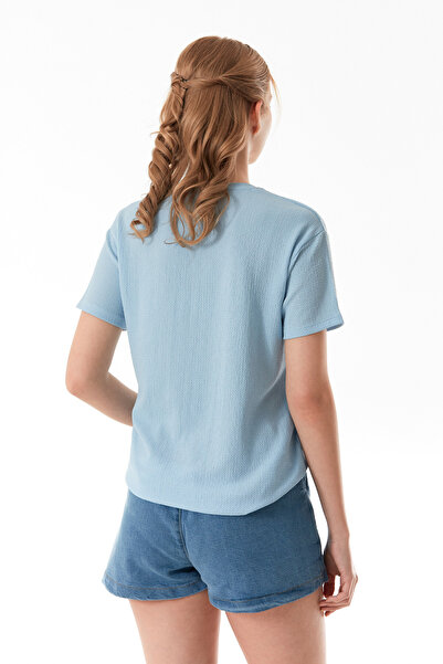 Fulla Moda Μπλουζάκι μεγάλου μεγέθους από ύφασμα με κέντημα αρκουδάκι