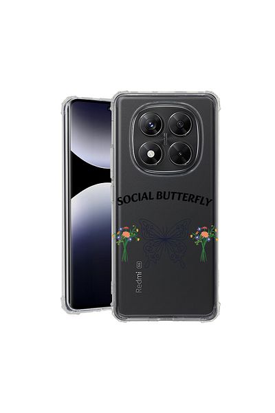 bestcase ® Anit Shock Case For Xiaomi Redmi Note 14 Pro 4G, Social Butterfly, 1997764 AS 1888