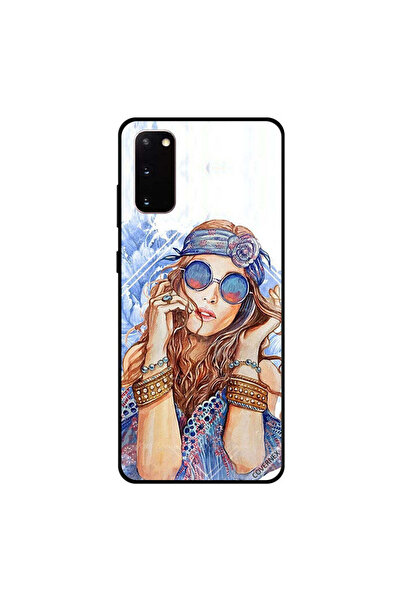 Covernex غطاء حماية سامسونج جالكسي S20 بتصميم فستان أزرق ونظارة زرقاء للبنات
