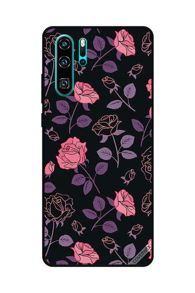 Covernex غطاء حماية لهاتف هواوي بي 30 برو - زهور وردية وأرجوانية