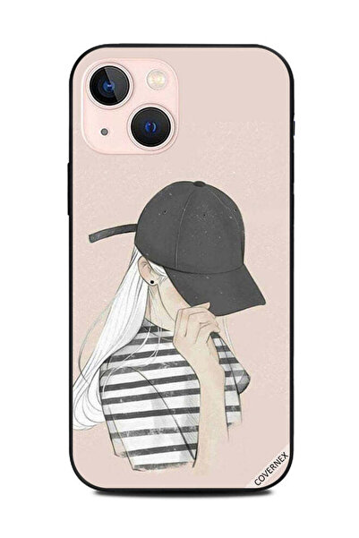 Covernex غطاء حماية لهاتف أبل آيفون 13 ميني، قميص بناتي مخطط باللون الأسود